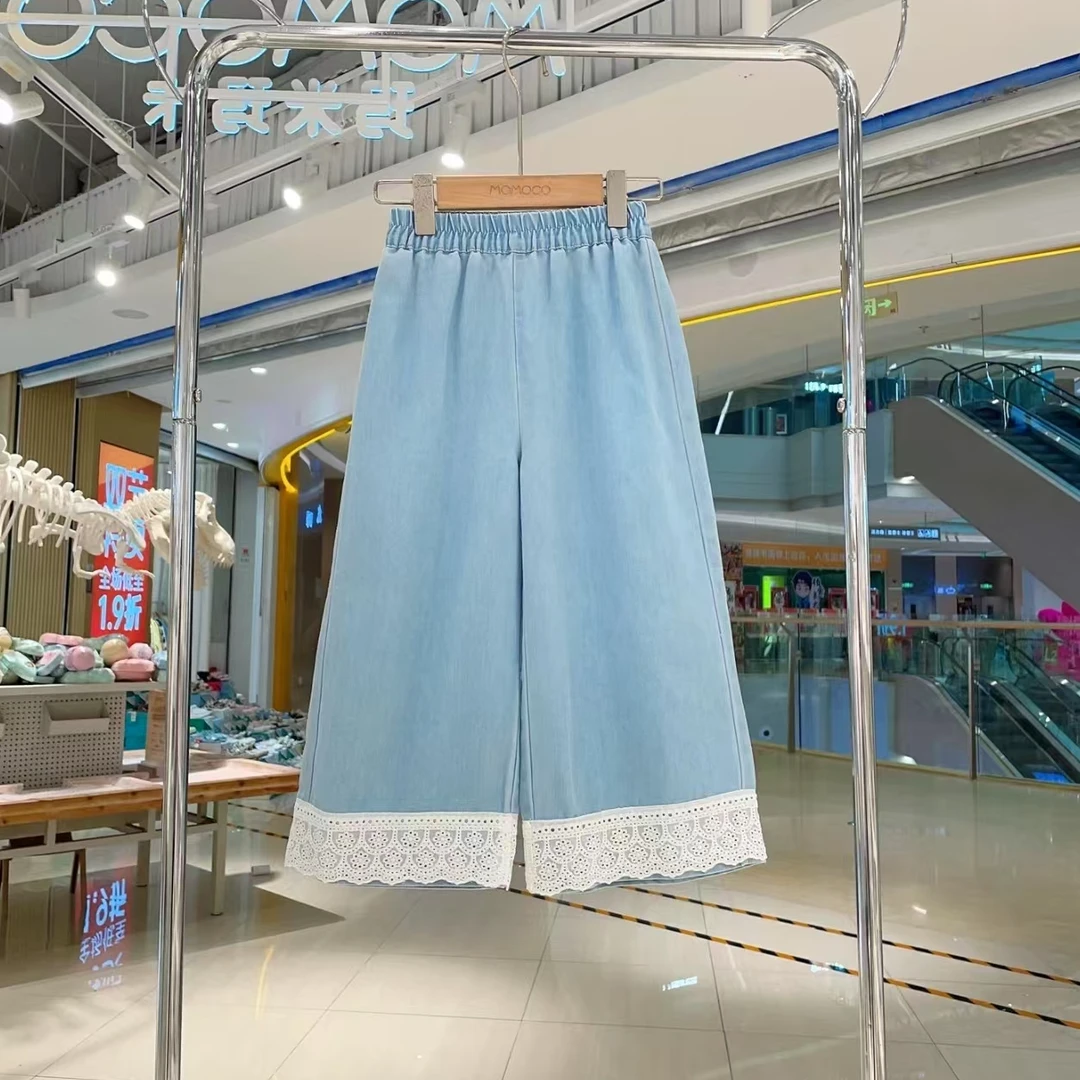 momoco/玛米玛卡2025夏女童花边牛仔裤77630368015