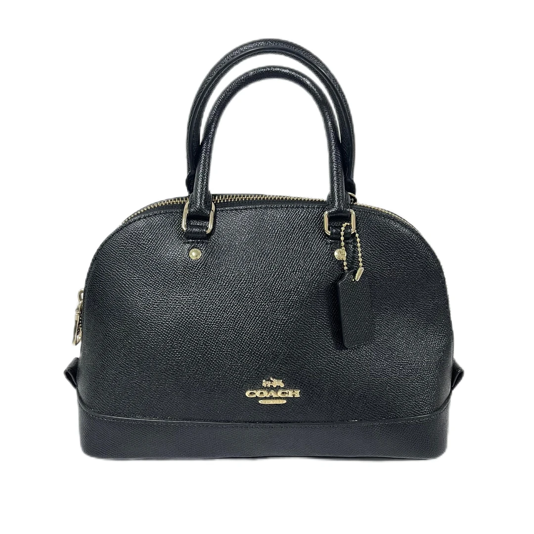 95新 COACH/蔻驰 黑色全皮单肩手提斜挎贝壳包 AF-10548-A