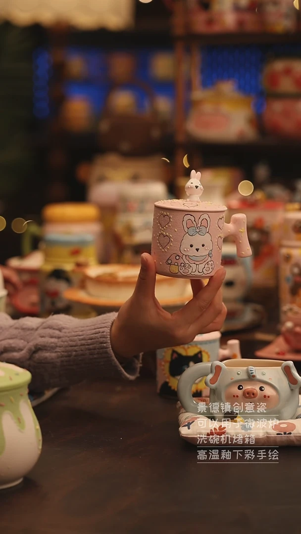 陶瓷景德镇可爱陶瓷釉下彩绘设计师款