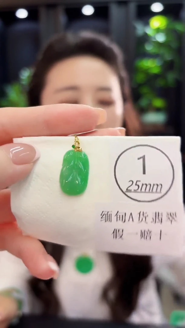 颈饰18K金镶嵌翡翠 缅料A货/支持复检/一件