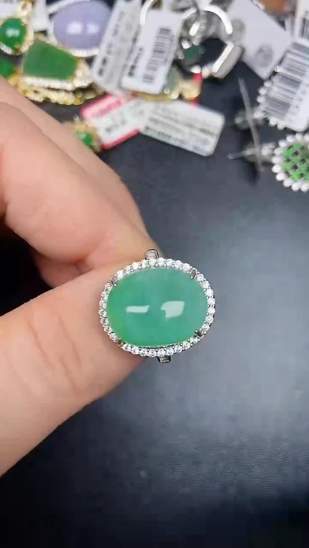 银S925镶嵌戒指翡翠2310