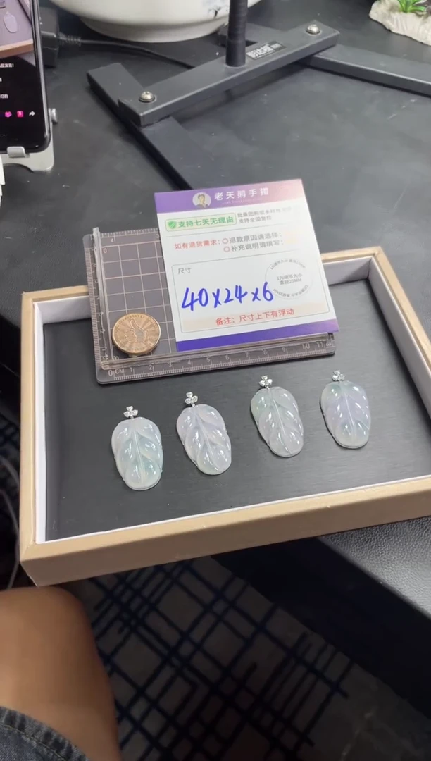 18K金镶嵌挂件翡翠叶子F15配链/多样性发其一ZBCP