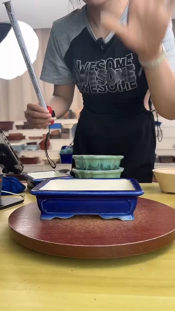 紫砂花盆浅草紫砂花盆微瑕