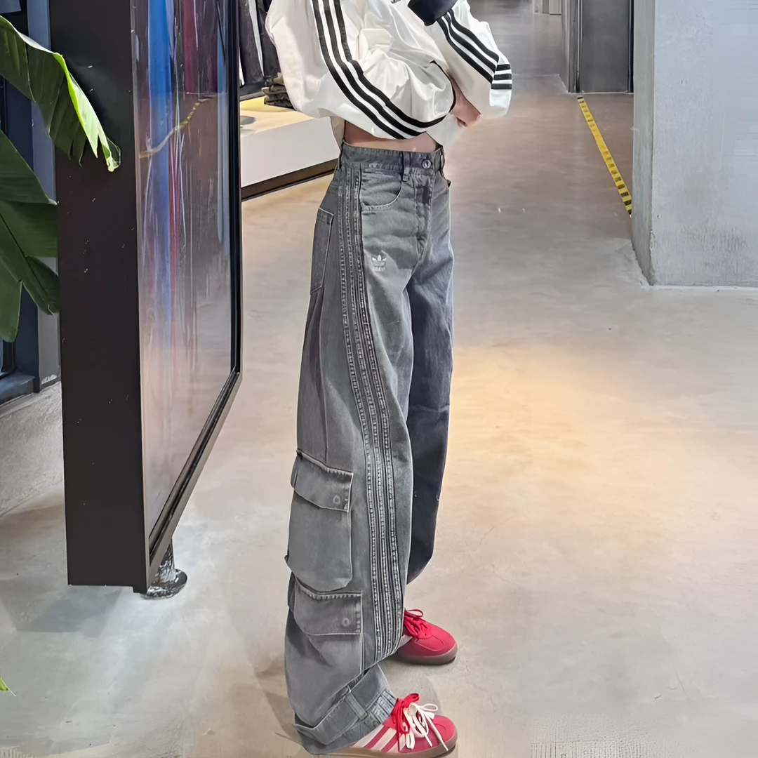 adidas阿迪达斯WASHED PANTS M 纯棉休闲复古运动裤KD4324/KD4323