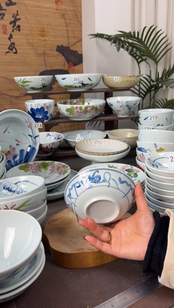 明舟中暇山茶花6寸正德碗（单只装）