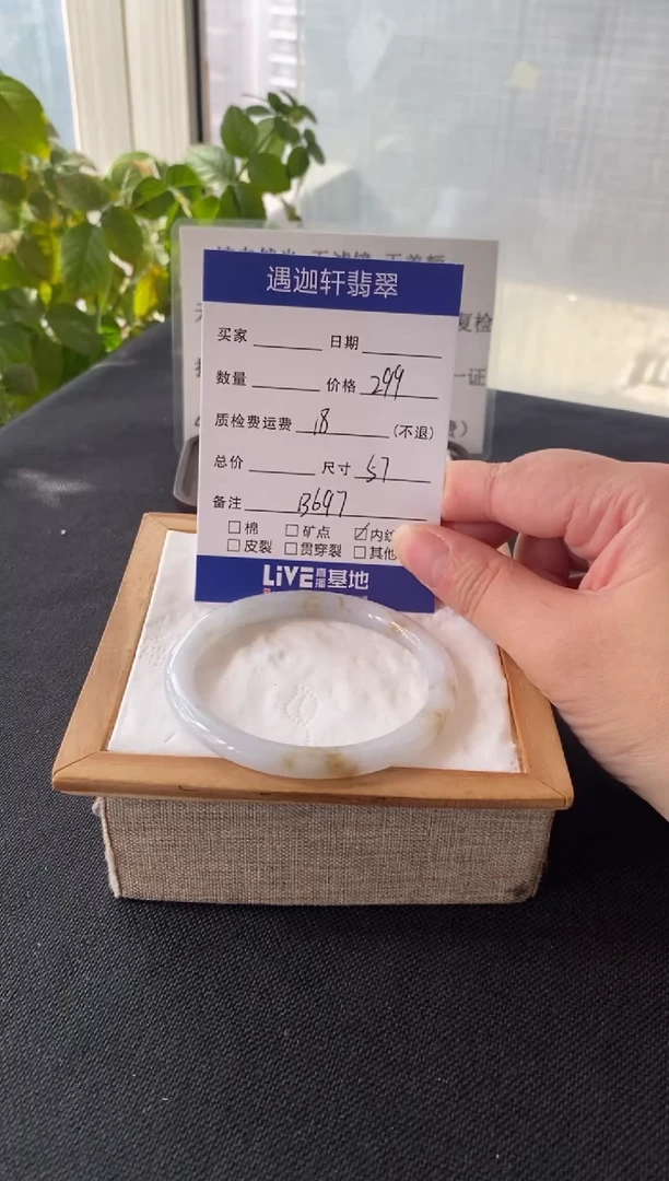 未镶嵌手镯翡翠57圈口B697编码