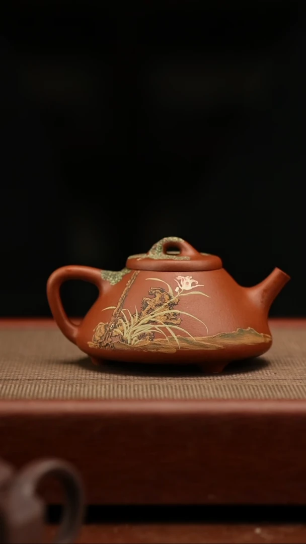 茶壶紫砂子冶石瓢 170毫升 兰花