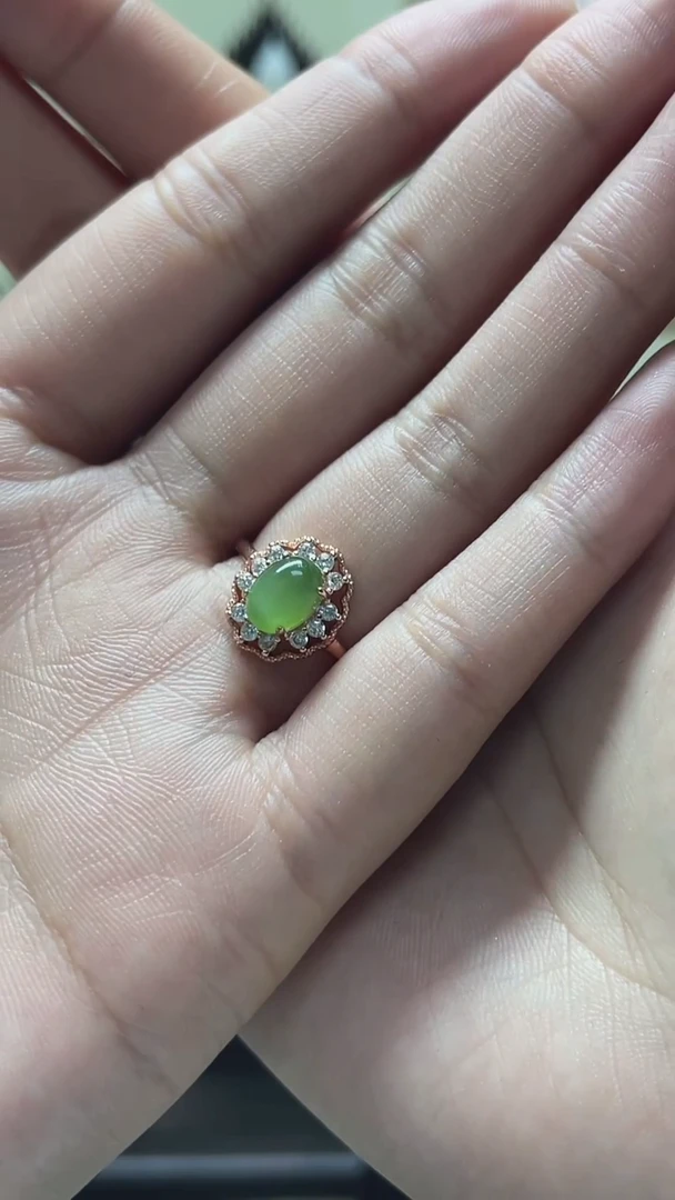 【闪购商品】和田玉戒指银S925镶嵌和田玉戒指多人