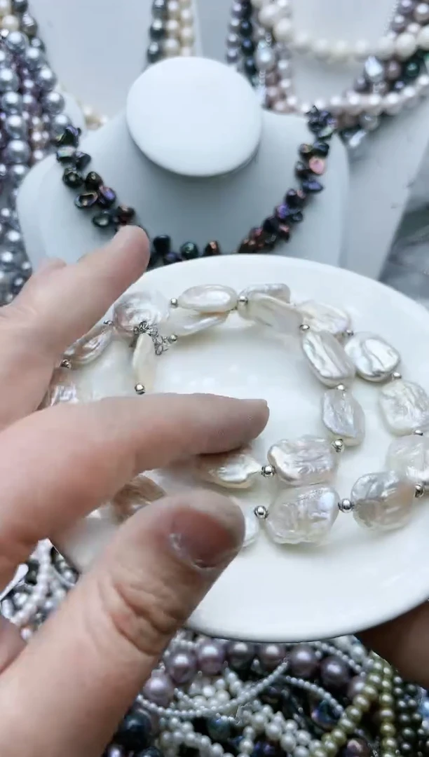 【闪购商品】淡水珍珠颈饰钛钢1