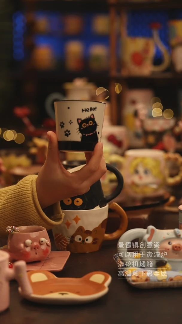 陶瓷景德镇可爱陶瓷釉下彩绘设计师款