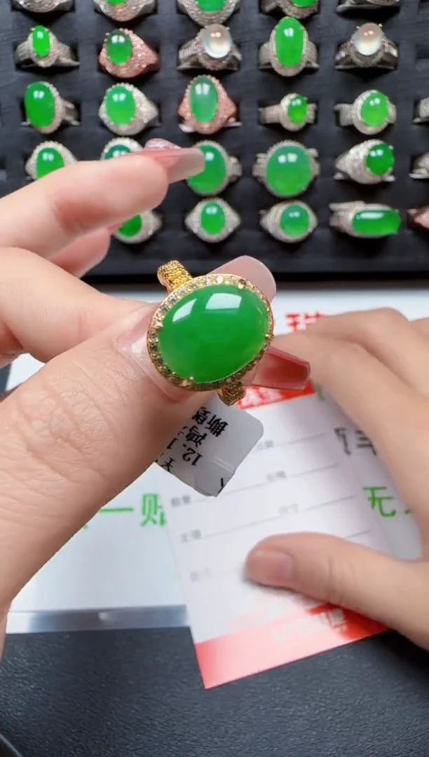 【闪购商品】翡翠戒指银S925镶嵌2153