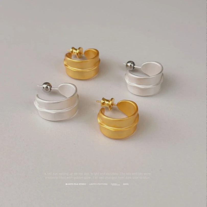 muyang/慕阳 黄铜耳饰 轻奢气质小众高级感时尚百搭叶脉耳钉