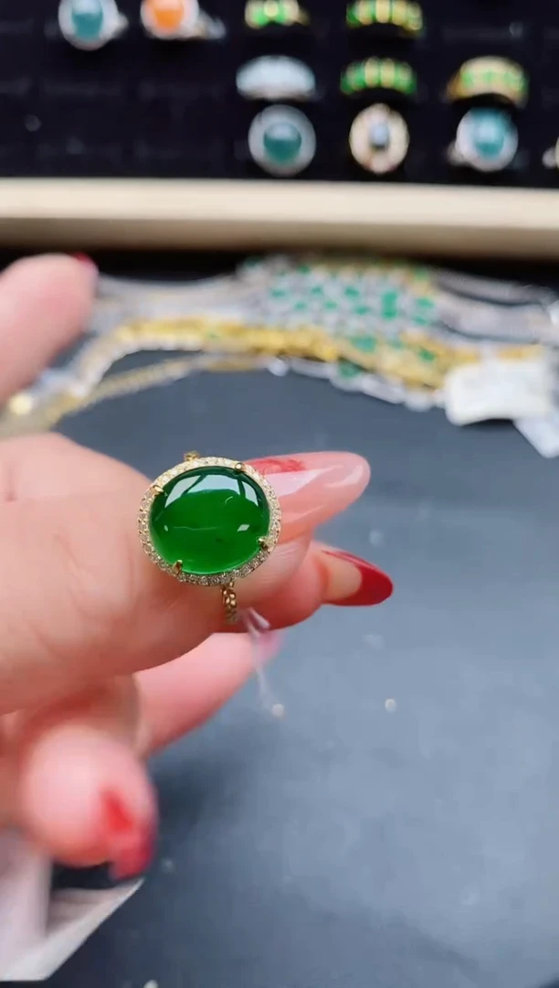 【闪购商品】翡翠戒指银S925镶嵌5080550