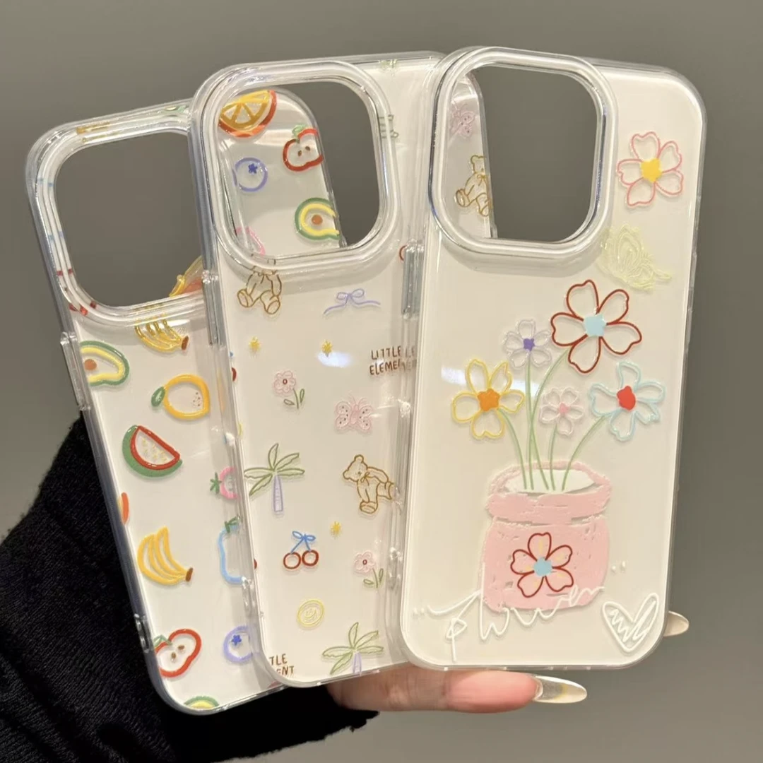 花朵盆栽适用15promax手机壳iPhone13/14/16/11软壳12/7P/8p高级