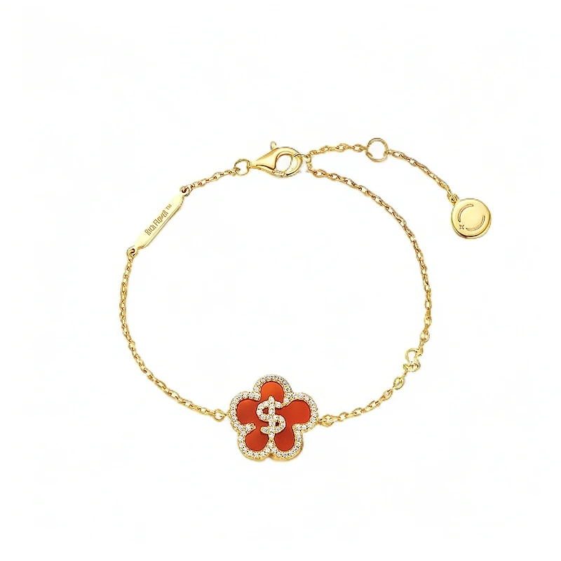 FANCI/范琦 925银手链 【三八节礼物】有钱花手链 轻奢红色时尚礼物