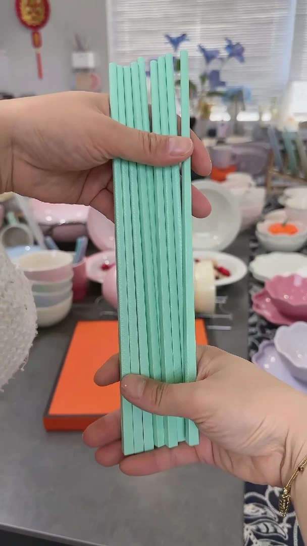 【闪购商品】瓷筷子SPS6双盒装-孔雀青