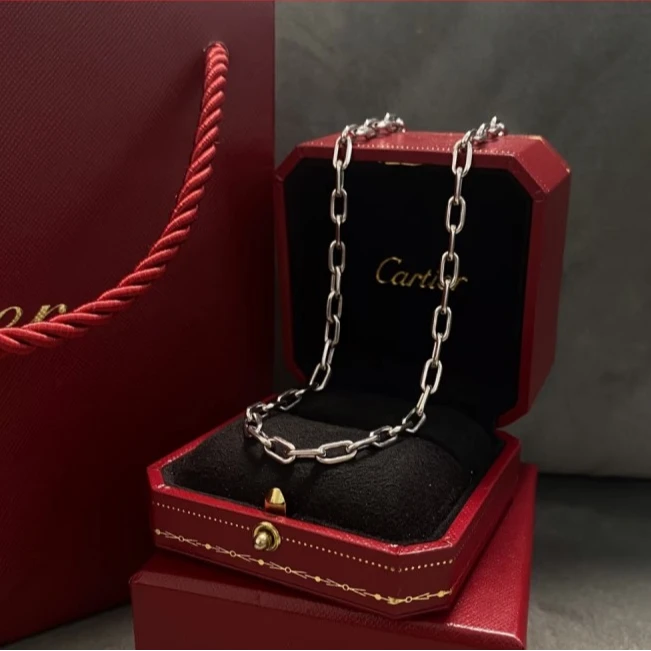 99新 Cartier/卡地亚 小花柳 斯巴达 项链 18K白金