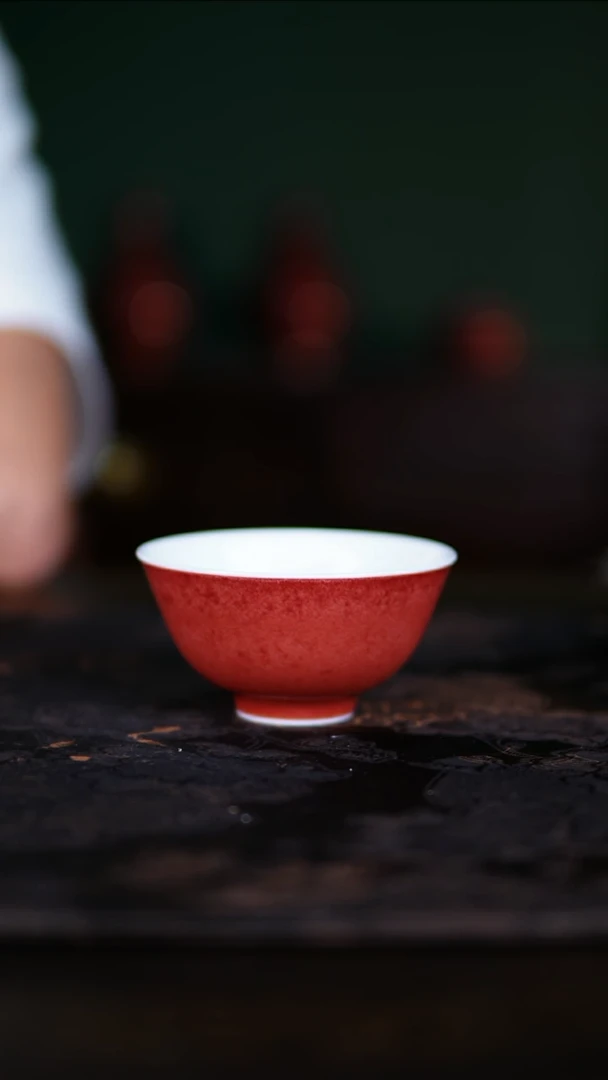 杯子景德镇纯手工陶瓷豇豆红