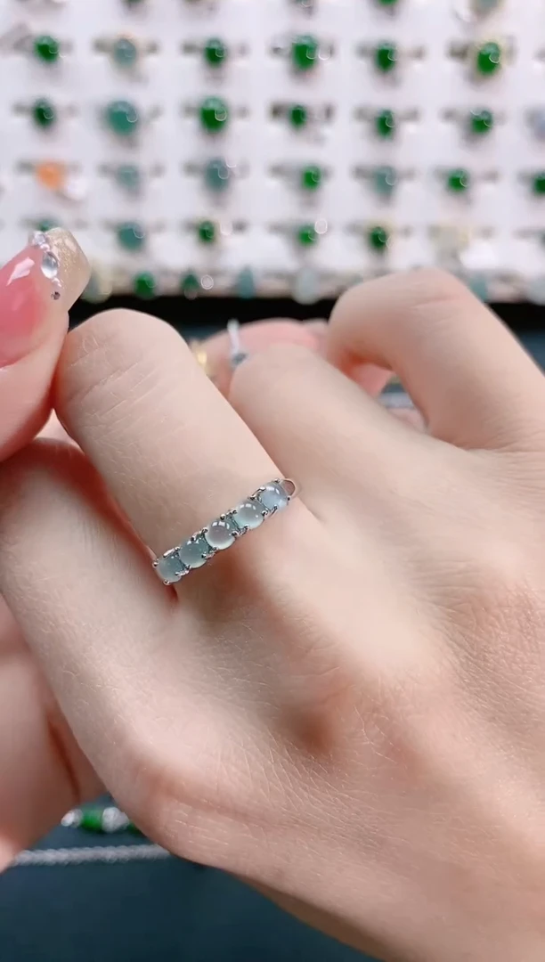 【闪购商品】翡翠戒指银S925镶嵌天然翡翠