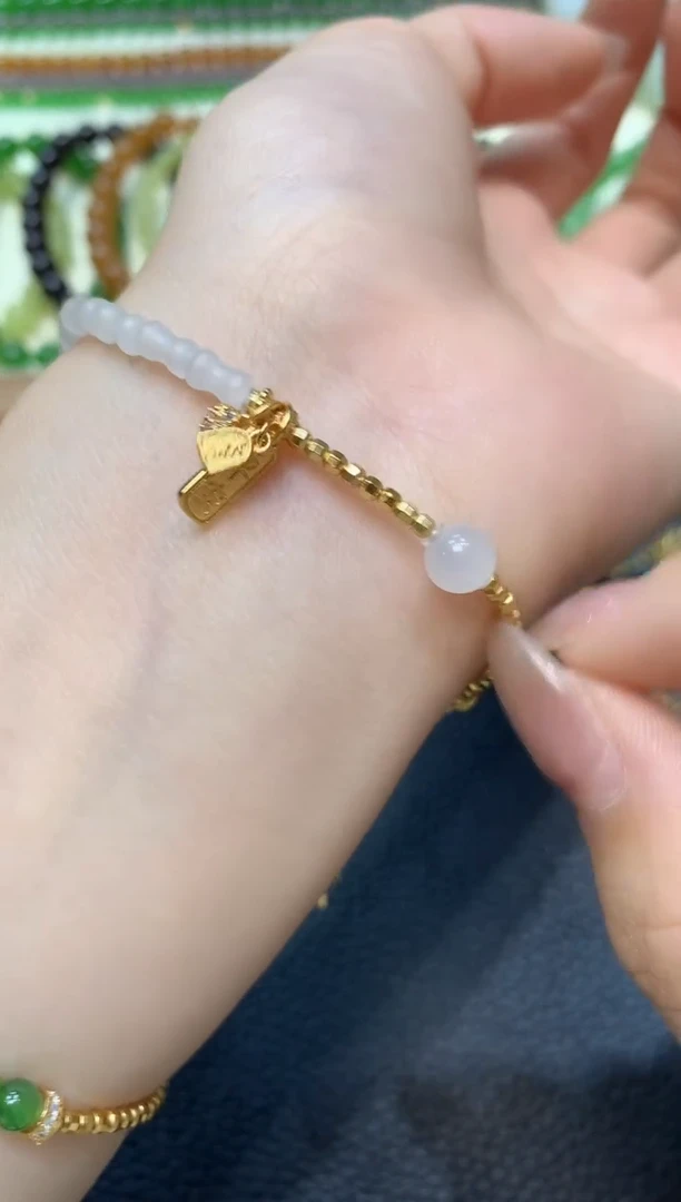 手链银S925镶嵌和田玉A2多样性发货一件