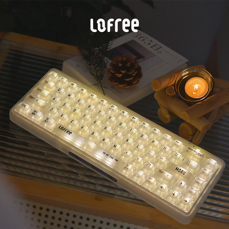 Lofree洛斐MORU透明1%漫双模机械键盘蓝牙纹理质感设计办公电竞