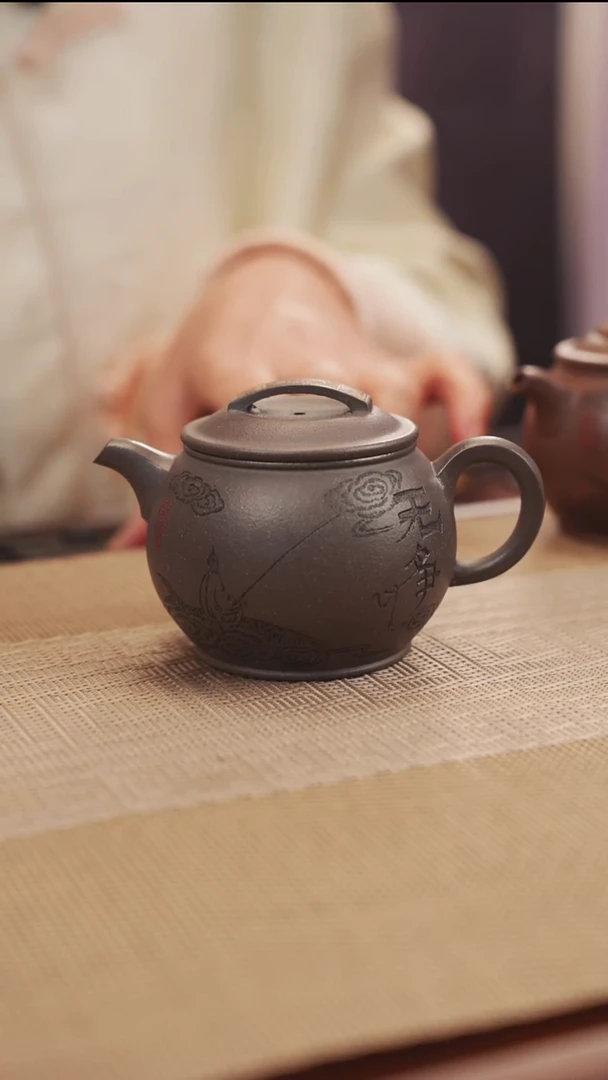 原矿天青鼓瓦紫砂壶23