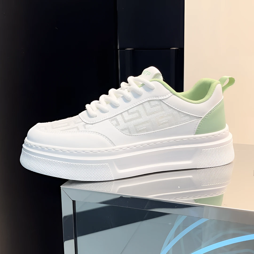 夏季新款网面男鞋软底板鞋百搭增高透气运动鞋小白鞋潮流男士网鞋