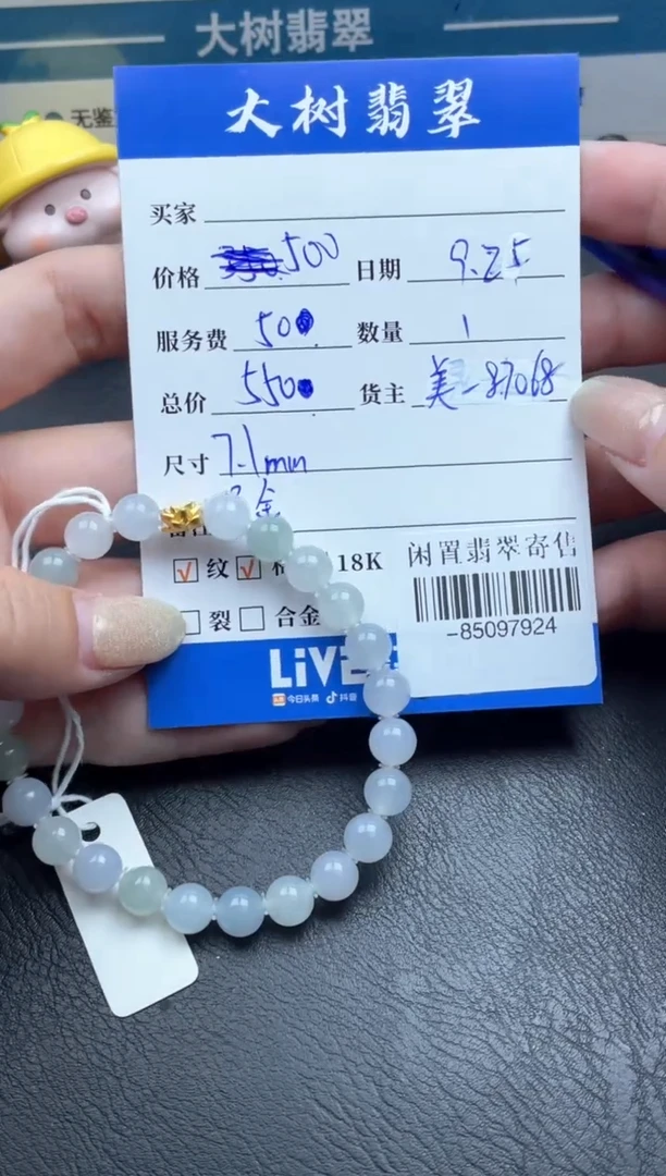 颈饰足金镶嵌翡翠手串多人-85097924