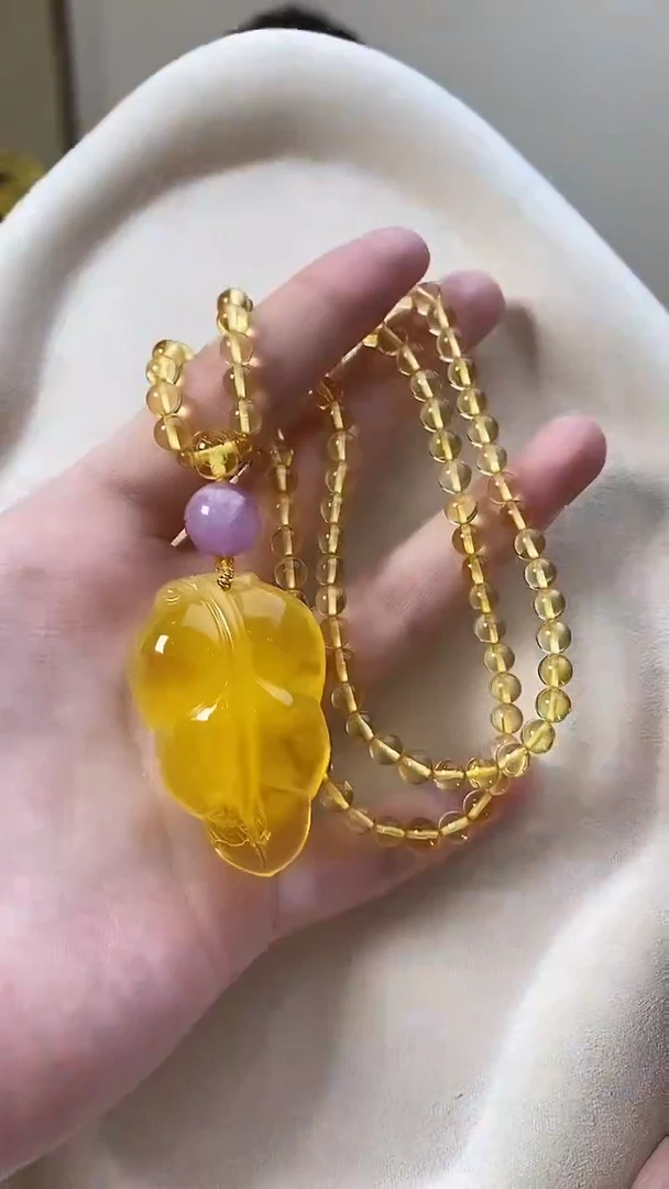琥珀颈饰未镶嵌吊坠
