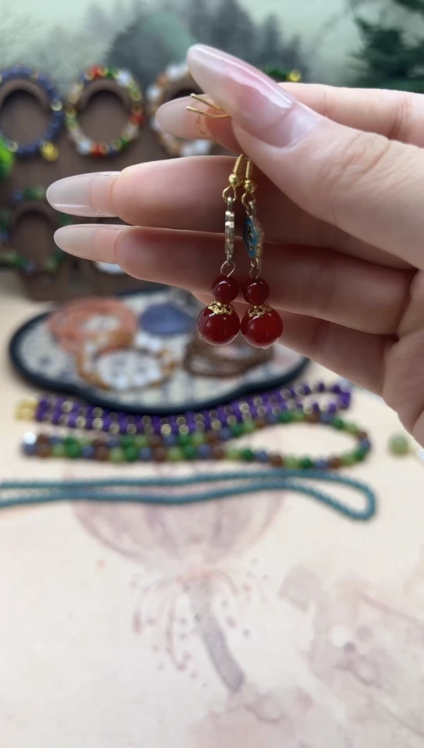 未镶嵌南红玛瑙耳饰5