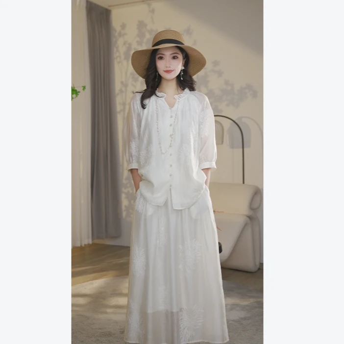 【婷婷甄选】Tomorrow Rose25夏季外穿女圆领短袖衬衣8592668米杏色