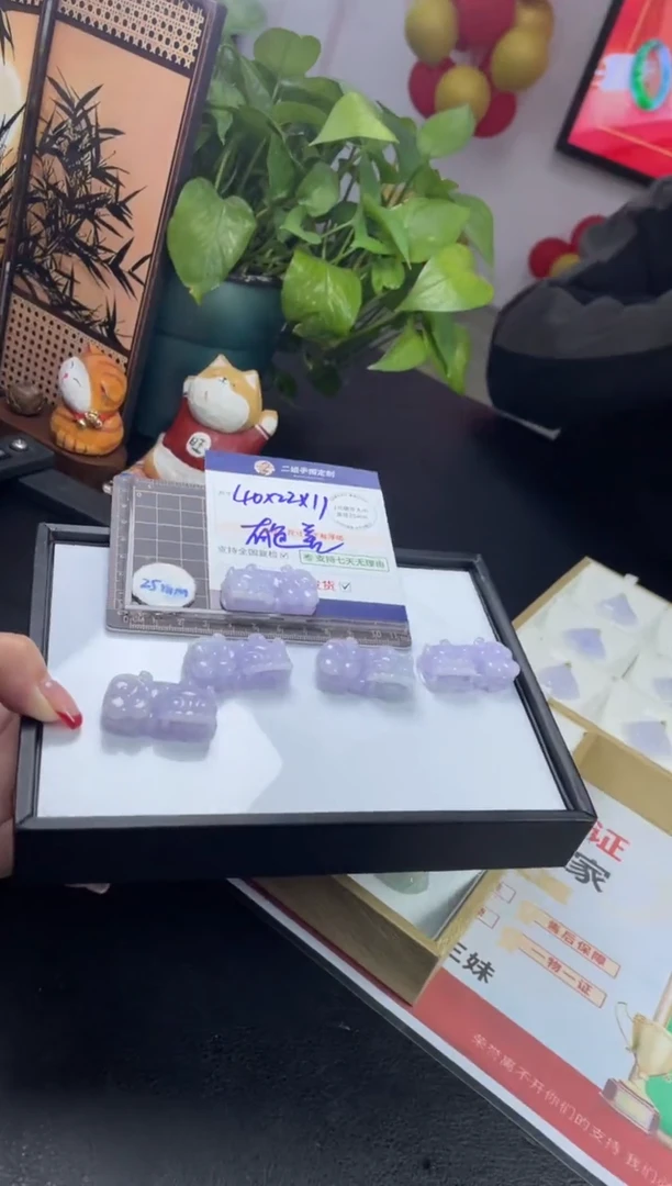 【闪购商品】翡翠挂件未镶嵌冰紫貔貅FL60@CP多样性发其一配绳