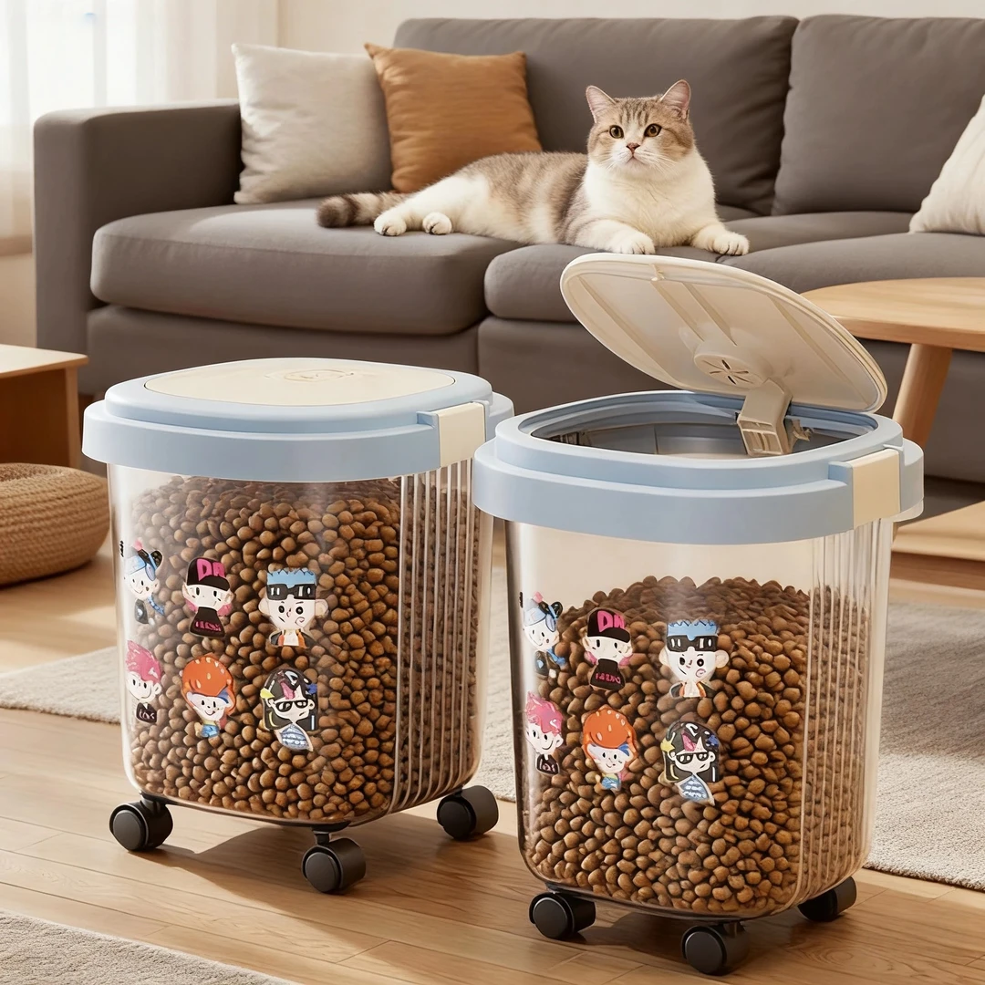 宠物储粮桶大容量猫粮狗粮储存桶密封防潮保鲜宠粮专用收纳饲料桶