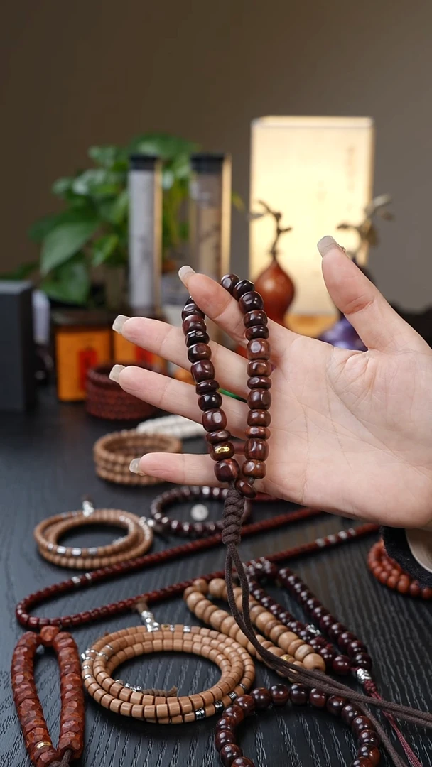 黄花梨/降香黄檀手串/手链海南黄花梨紫油梨手持金标