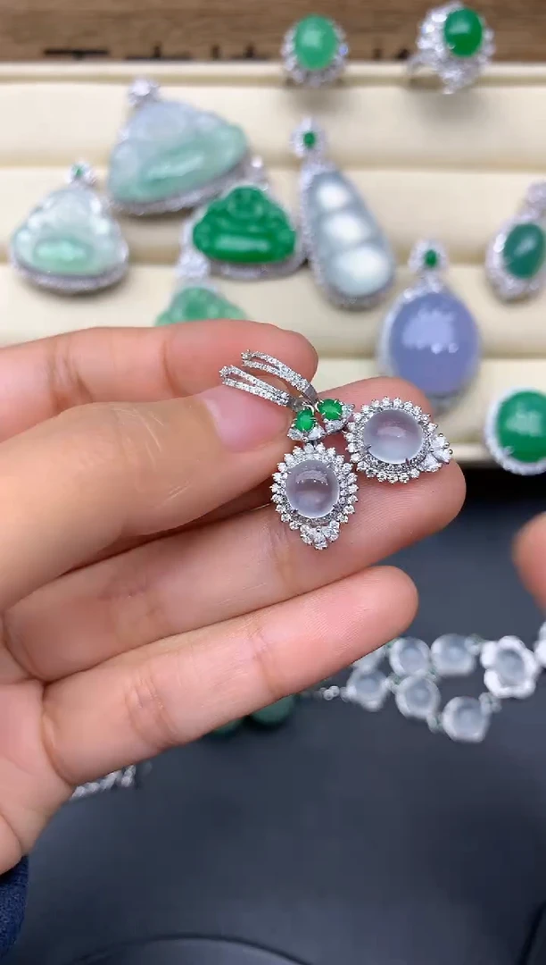 【闪购商品】翡翠耳饰18K金镶嵌287-中国好珍宝