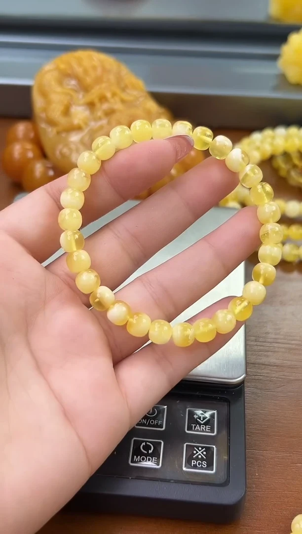 未镶嵌蜜蜡裸石殿***朝琥珀蜜蜡手串