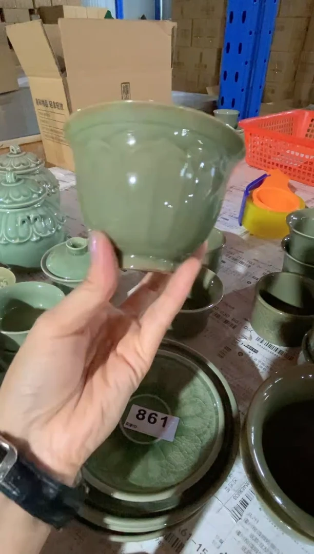 耀州窑瑕疵处理 大号黑泥盖碗【身子】一个