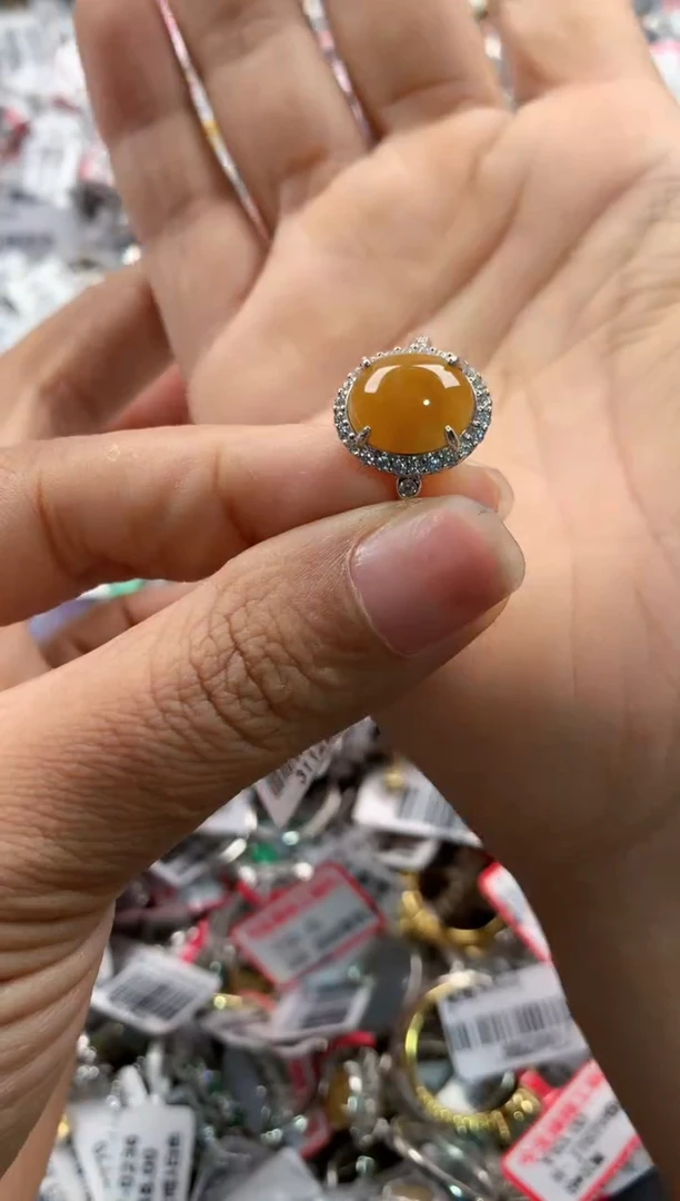 银S925镶嵌戒指翡翠10      9