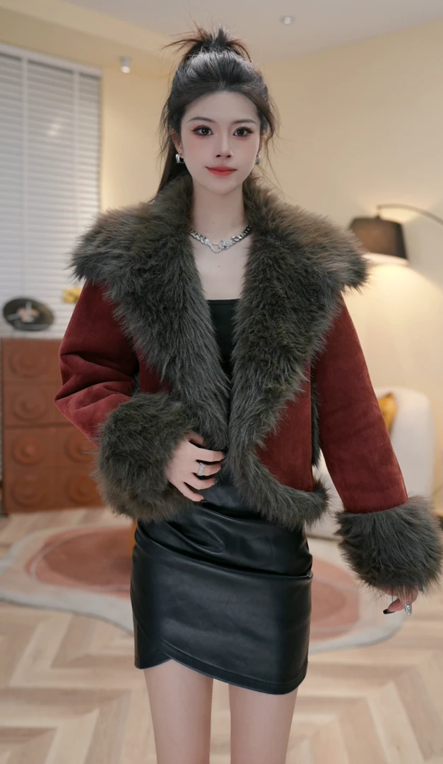 外套女秋冬-2025爆款网红毛毛外套洋气761婷婷