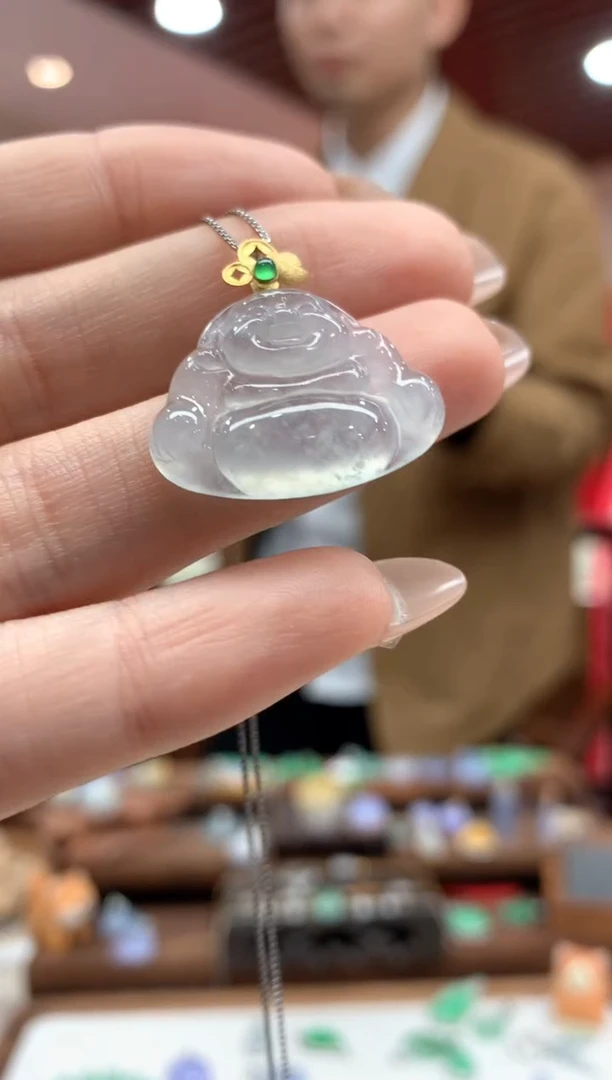 【闪购商品】翡翠吊坠(不含链)18K金镶嵌佛公