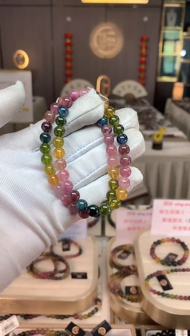 未镶嵌老矿碧玺单圈手串6mm碧玺xion多样性发一条