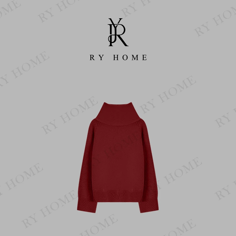 【容雨RYHOME】100绵羊毛＋云朵堆堆领高领极简奢华百搭毛衣243M2820