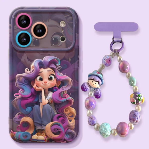 七彩公主适用苹果17华为VIVO/OPPO小米iPhone16PRO视窗镜子手机壳