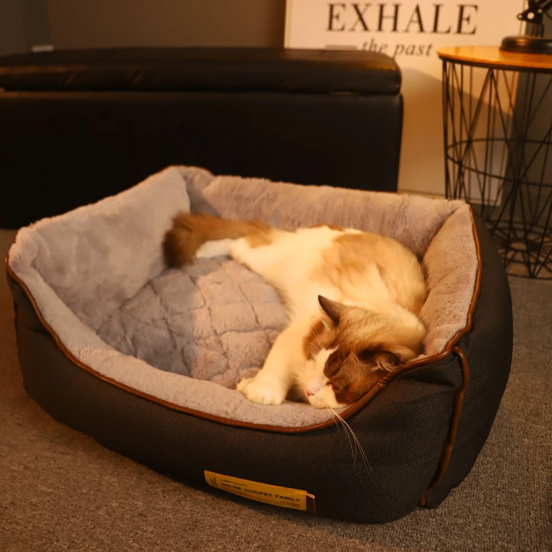（清仓）Hoopet猫窝冬季保暖猫床可爱三明治猫窝四季通用狗窝猫沙发