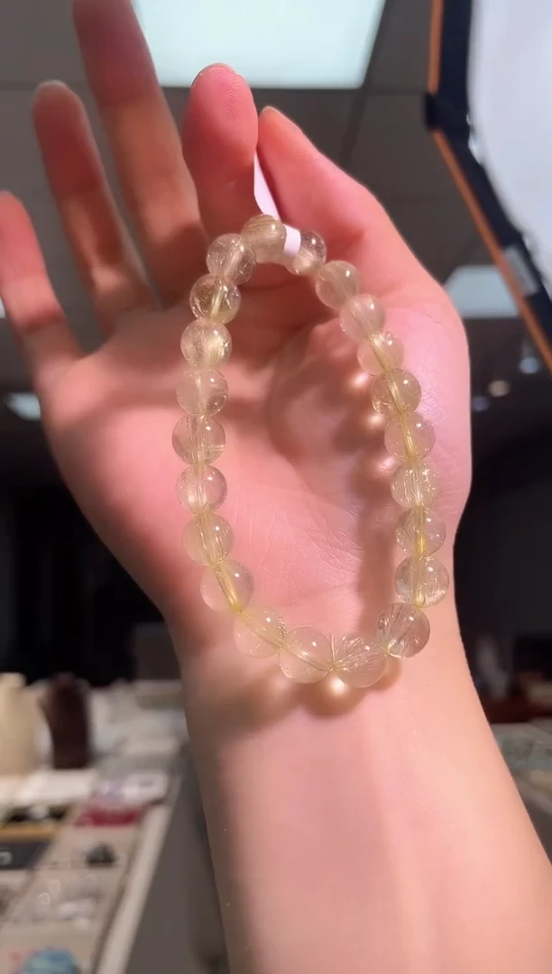 未镶嵌手链水晶天然金发晶手串