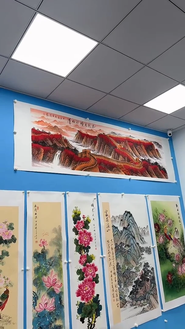 国画手绘作品/书法字画红长城