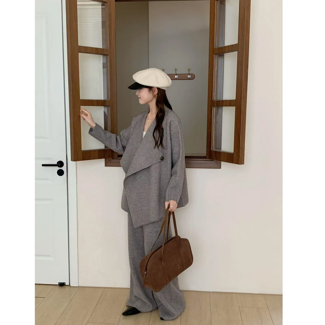 （运补6元）法式时尚套装秋冬宽松高质感穿搭丁达尔风江南风