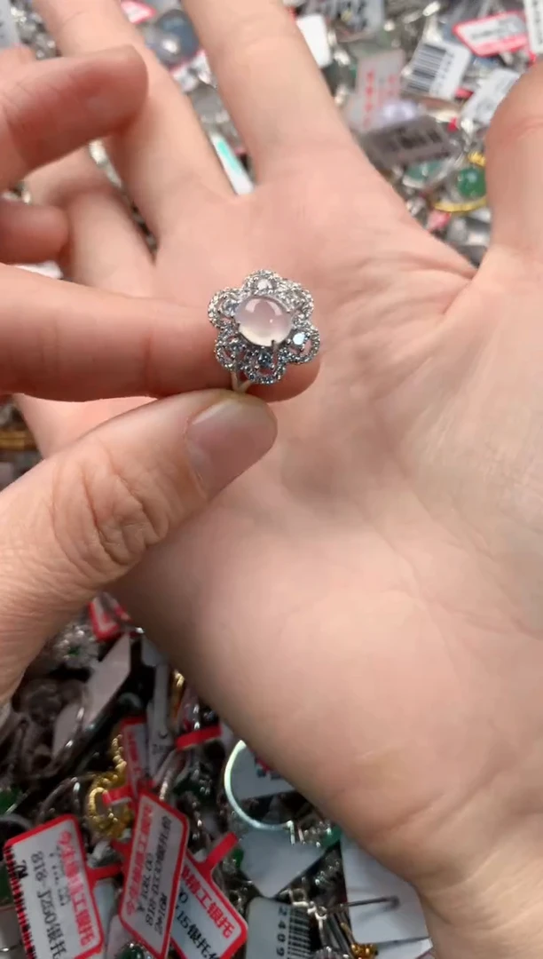 银S925镶嵌戒指翡翠999   5