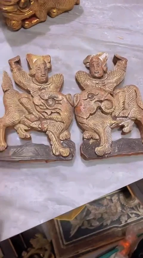 【闪购商品】香榧木一对孤品木雕50