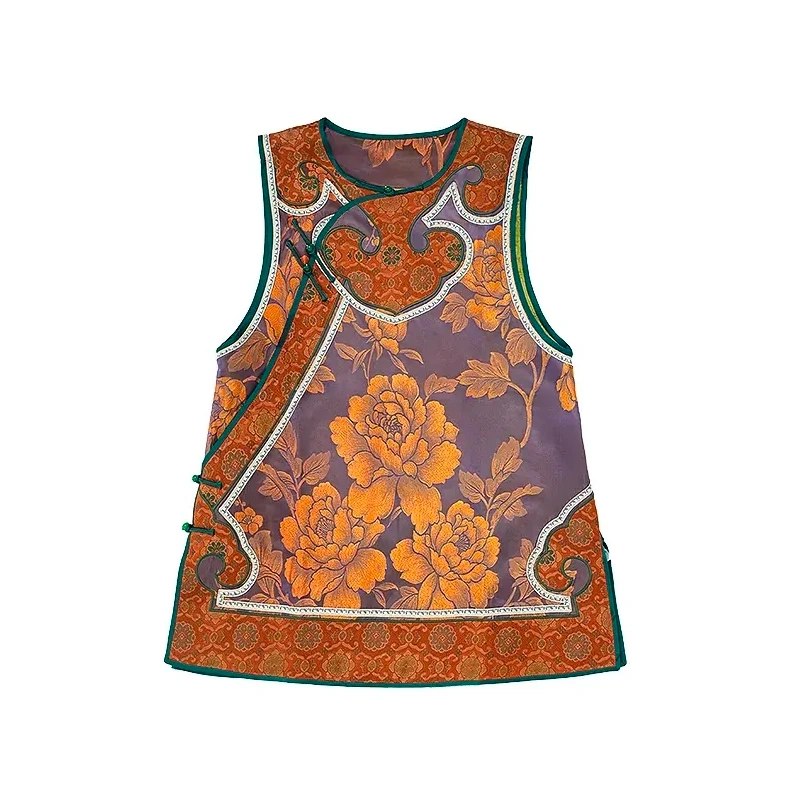 『传承/国色天香』新中式新款穿搭老织锦四合如意马甲